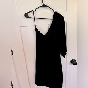 One shoulder cocktail dress.
